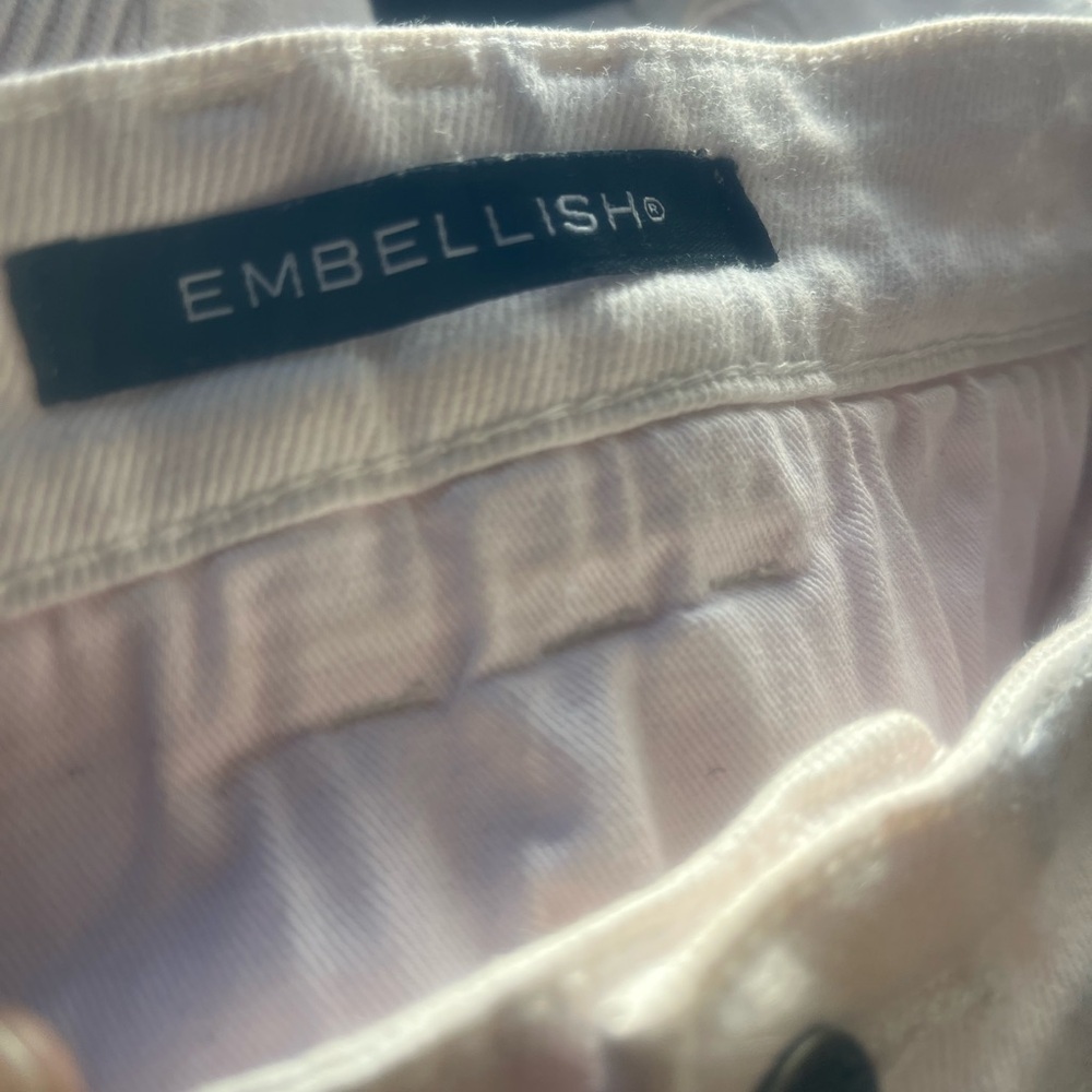 Embellish Spencer Biker Distressed Denim Jeans, Size 36, White, 9/10 Condition